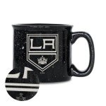 Rico Industries NHL Hockey Los Angeles Kings Black Speckle 12oz Laser Engraved Campfire Mug