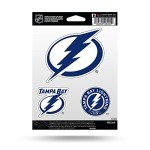 Rico Industries NHL Tampa Bay Lightning Die Cut 3-Piece Triple Spirit Sticker Sheet