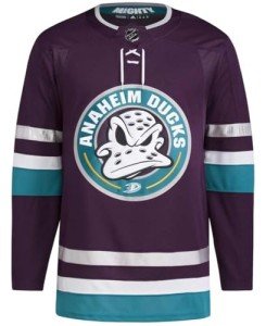 adidas Anaheim Ducks Purple 30th Anniversary Authentic Jersey (50/Medium)