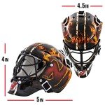 NHL New Jersey Devils Team Logo Mini Hockey Goalie Mask with Case - Collectible Goalie Mask with Official NHL Logos and Colors,Black