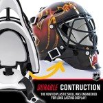 NHL New Jersey Devils Team Logo Mini Hockey Goalie Mask with Case - Collectible Goalie Mask with Official NHL Logos and Colors,Black