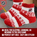 For Bare Feet NHL Unisex Cozy Sleep Socks, Fuzzy Ankle Length Plush And Soft, Women Men, One Size Fits Most (New Jersey Devils - Red, One Size)