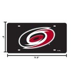 Rico Industries NHL Carolina Hurricanes Laser Inlaid Metal License Plate Tag, 6 x 12-inches