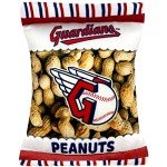 MLB Cleveland Guardians Plush Peanuts Snack Toy for Dogs & Cats with Embroidered Team Name & Logo with Inner Squeaker