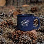 Rico Industries NHL Hockey Columbus Blue Jackets Navy Speckle 12oz Laser Engraved Campfire Mug