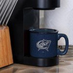 Rico Industries NHL Hockey Columbus Blue Jackets Navy Speckle 12oz Laser Engraved Campfire Mug