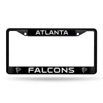 Rico Industries NFL Football Atlanta Falcons Primary Black Chrome Frame with Plastic Inserts 12" x 6" Car/Truck Auto Accessory