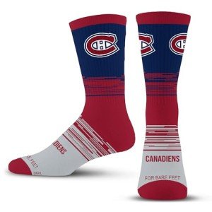 For Bare Feet NHL MONTREAL CANADIENS Elevate Premium Dress Crew Sock Team Color Large