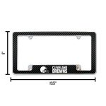 Rico Industries NFL Cleveland Browns Carbon Fiber 12" x 6" Chrome All Over Automotive License Plate Frame for Car/Truck/SUV