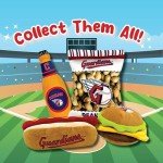MLB Cleveland Guardians Plush Peanuts Snack Toy for Dogs & Cats with Embroidered Team Name & Logo with Inner Squeaker
