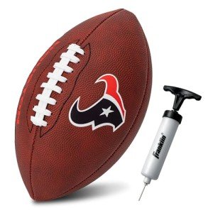 Franklin Sports NFL Houston Texans Football - Youth Junior Size Football for Kids - Official NFL Team Logo + Colors Youth Ball - Kids Fan Shop Ball