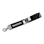 Rico Industries NFL Football Las Vegas Raiders Wrist Lanyard Key Chain, Cute Wristlet Strap Keychain Holder for Women Men Car Keys ID Badges Card Wallet Phone Camera