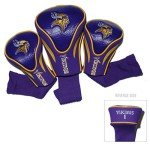 Team Golf NFL Minnesota Vikings Contour Golf Club Headcovers (3 Count) Numbered 1, 3, & X, Fits Oversized Drivers, Utility, Rescue & Fairway Clubs, Velour lined for Extra Club Protection