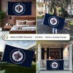Desert Cactus Winnipeg Jets Flag NHL 100% Polyester Indoor Outdoor 3x5 feet National Hockey League Team Flags (Design #1)