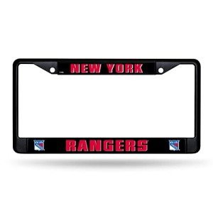 Rico Industries NHL New York Rangers Black 12" x 6" Black Metal Car/Truck Frame Automobile Accessory