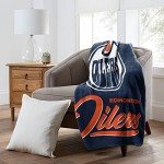 Northwest NHL Edmonton Oilers Unisex-Adult Raschel Throw Blanket, 50" x 60", Signature