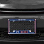 Rico Industries NHL Edmonton Oilers Classic 12" x 6" Chrome All Over Automotive License Plate Frame for Car/Truck/SUV