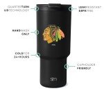 Simple Modern Officially Licensed NHL Chicago Blackhawks 30 oz Tumbler with Flip Lid and Straws | Hockey Insulated Cup Stainless Steel | Gifts for Men Women | Trek Collection | Chicago Blackhawks