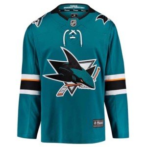 Fanatics Youth San Jose Sharks Home Breakaway Jersey Size L/XL Ages 12-18 Years NHL Licensed Hockey Jersey, Teal