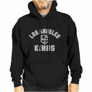 Wright & Ditson Adult NHL Gameday Hooded Sweatshirt - Officially Licensed - Fleece Hockey Pullover - Unisex Hoodie (Los Angeles Kings - Black, Large)