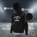 Wright & Ditson Adult NHL Gameday Hooded Sweatshirt - Officially Licensed - Fleece Hockey Pullover - Unisex Hoodie (Los Angeles Kings - Black, Large)