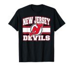 New Jersey Devils Stripe Black Officially Licensed T-Shirt