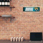 Rico Industries NFL Football Jacksonville Jaguars Metal Street Sign 4" x 15" Home Décor - Bedroom - Office - Man Cave