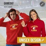 Wright & Ditson Adult NHL Primary Logo Hooded Sweatshirt - Officially Licensed - Fleece Hockey Pullover - Unisex Hoodie (Calgary Flames - Red, Large)