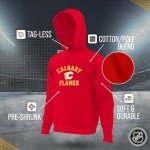 Wright & Ditson Adult NHL Primary Logo Hooded Sweatshirt - Officially Licensed - Fleece Hockey Pullover - Unisex Hoodie (Calgary Flames - Red, Large)