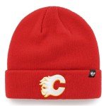 '47 NHL Unisex-Adult Primary Logo Cuffed Knit Beanie Hat Cold Weather Hat, One Size (US, Alpha, One Size, Calgary Flames)
