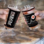 Rico Industries NHL Hockey Philadelphia Flyers 16 oz Pint Glasses with Digitally Printed Logo, Set of 2 Classic Drinking Glasses, for Fans, Dishwasher Safe