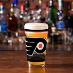 Rico Industries NHL Hockey Philadelphia Flyers 16 oz Pint Glasses with Digitally Printed Logo, Set of 2 Classic Drinking Glasses, for Fans, Dishwasher Safe