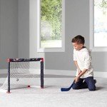 Franklin Sports Columbus Blue Jackets Mini Hockey Set - Knee Hockey Goal, Ball, & 2 Hockey Stick Combo Set - Mini Goal Net - NHL Official Hockey Set , 28" x 20" x 12"
