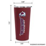 Rico Industries NHL Hockey Colorado Avalanche 18oz Soft Touch, Easy Grip Tumbler