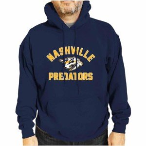 Wright & Ditson Adult NHL Gameday Hooded Sweatshirt - Officially Licensed - Fleece Hockey Pullover - Unisex Hoodie (Nashville Predators - Navy, Medium)