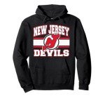 New Jersey Devils Stripe Black Officially Licensed Pullover Hoodie