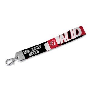 Rico Industries NHL Hockey New Jersey Devils Standard Wrist Lanyard Key Chain, Cute Wristlet Strap Keychain Holder for Women Men Car Keys ID Badges Card Wallet Phone Camera