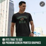 Wright & Ditson NHL Adult Game Day Unisex T-Shirt - 100% Cotton - Tagless Hockey Tee - Short Sleeve - Comfortable and Lightweight (Minnesota Wild - Black, XX-Large)