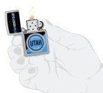 Zippo NHL Utah Hockey Club 2024 Street Chrome Pocket Lighter