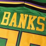 Mighty Ducks Jersey #96 Charlie Conway #99 Adam Banks #33 Greg Goldberg #66 Gordon Bombay Movie Hockey Jersey White Green (99 Green, XX-Large)