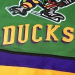 Mighty Ducks Jersey #96 Charlie Conway #99 Adam Banks #33 Greg Goldberg #66 Gordon Bombay Movie Hockey Jersey White Green (99 Green, XX-Large)