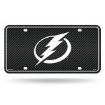 Rico Industries NHL Tampa Bay Lightning Carbon Fiber Metal Auto Tag 8.5" x 11" - Great for Truck/Car/SUV