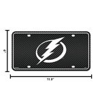 Rico Industries NHL Tampa Bay Lightning Carbon Fiber Metal Auto Tag 8.5" x 11" - Great for Truck/Car/SUV