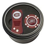 Team Golf NHL Montreal Canadiens Tin Gift Set with Retractable Divot Tool and Golf Chip Gift Set & Chip, Includes 2 Double-Sided Enamel Ball Markers, Patented Design, Less Damage to Greens