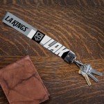 Rico Industries NHL Hockey Los Angeles Kings Standard Wrist Lanyard Key Chain, Cute Wristlet Strap Keychain Holder for Women Men Car Keys ID Badges Card Wallet Phone Camera