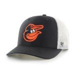 '47 Baltimore Orioles Team Black Trucker Mesh Snapback Hat, One Size
