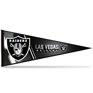 Rico Industries NFL Football Las Vegas Raiders Las Vegas 12" x 30" Felt Wall Décor Pennant - Great for Home/Bed Room/Man Cave Décor