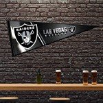Rico Industries NFL Football Las Vegas Raiders Las Vegas 12" x 30" Felt Wall Décor Pennant - Great for Home/Bed Room/Man Cave Décor