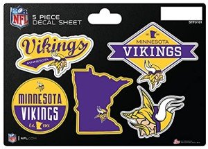 Rico Industries NFL Minnesota Vikings 5-Piece Die-Cut Decal Sheet