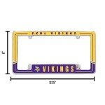 Rico Industries NFL Football Minnesota Vikings Two-Tone 12" x 6" Chrome All Over Automotive License Plate Frame for Car/Truck/SUV